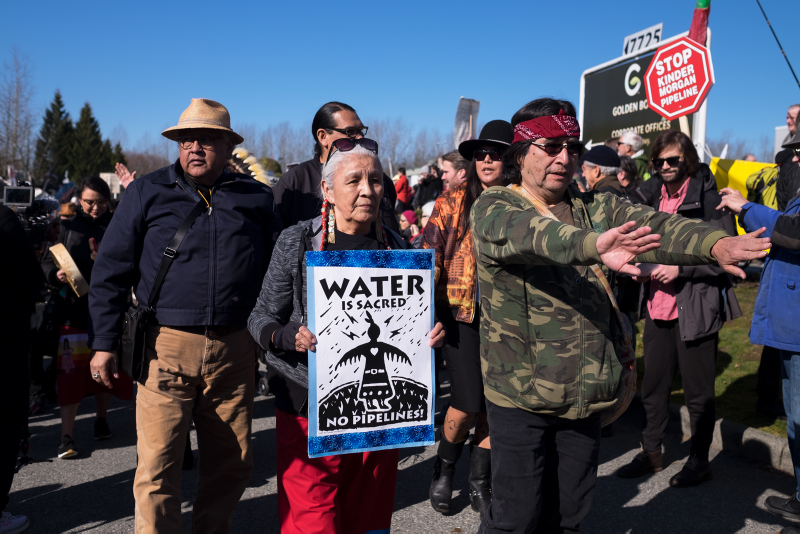 First Nations’ leaders at the head of the March 10 march.